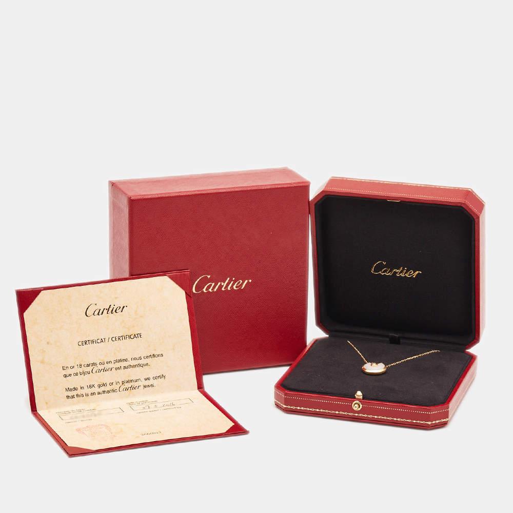 Cartier: 18 Karat Gelbgold Amulette De Cartier Perlmutt-Diamant-Modell  1
