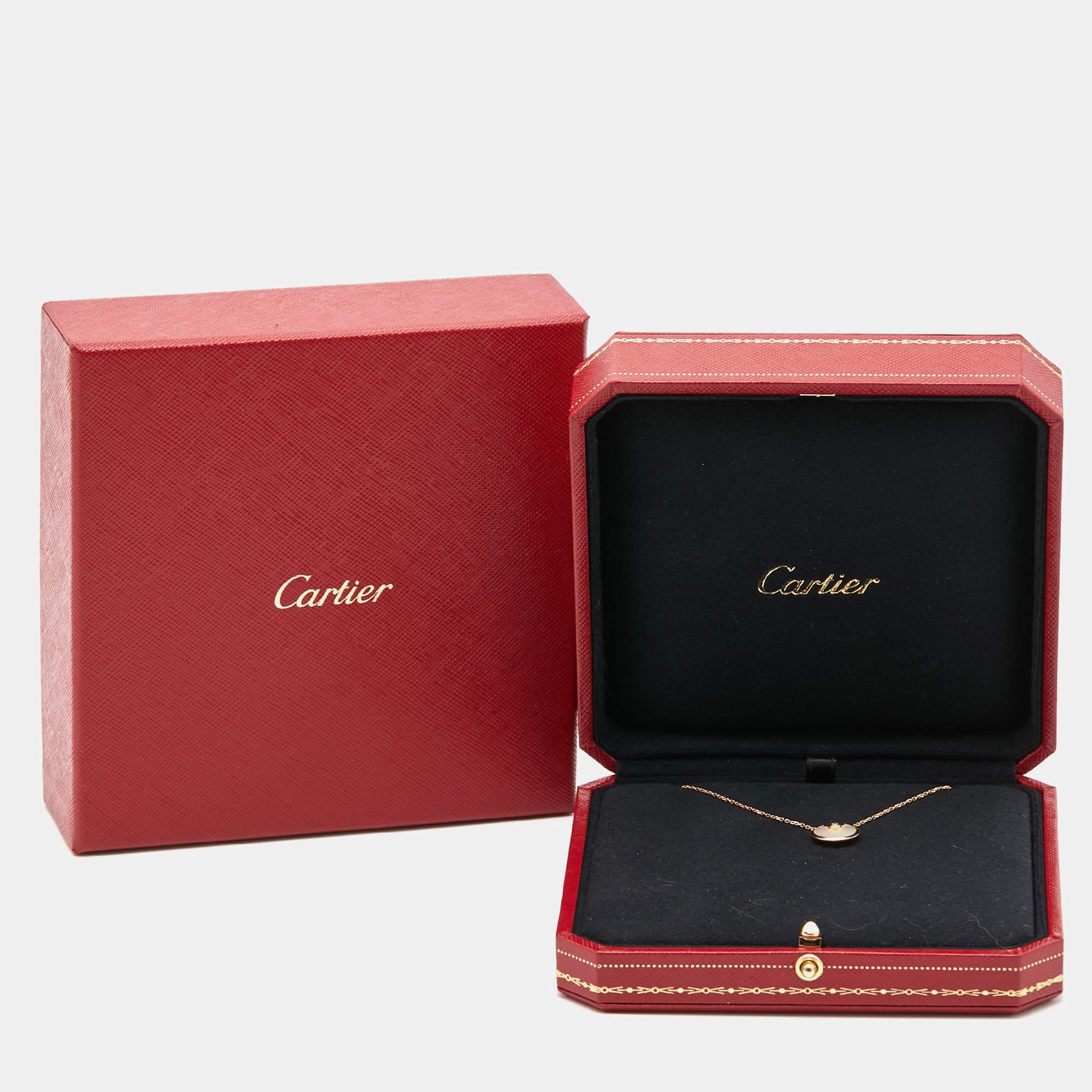 Cartier Amulette De Cartier Perlmutt-Diamant-Halskette 18k Gelbgold XS Modell 1