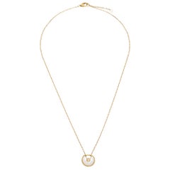 Cartier Amulette de Cartier Mother of Pearl & Diamond 18KYellow Gold Necklace XS