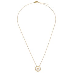 Cartier Amulette de Cartier Perlmutt & Diamant 18KY Gelbgold Halskette XS