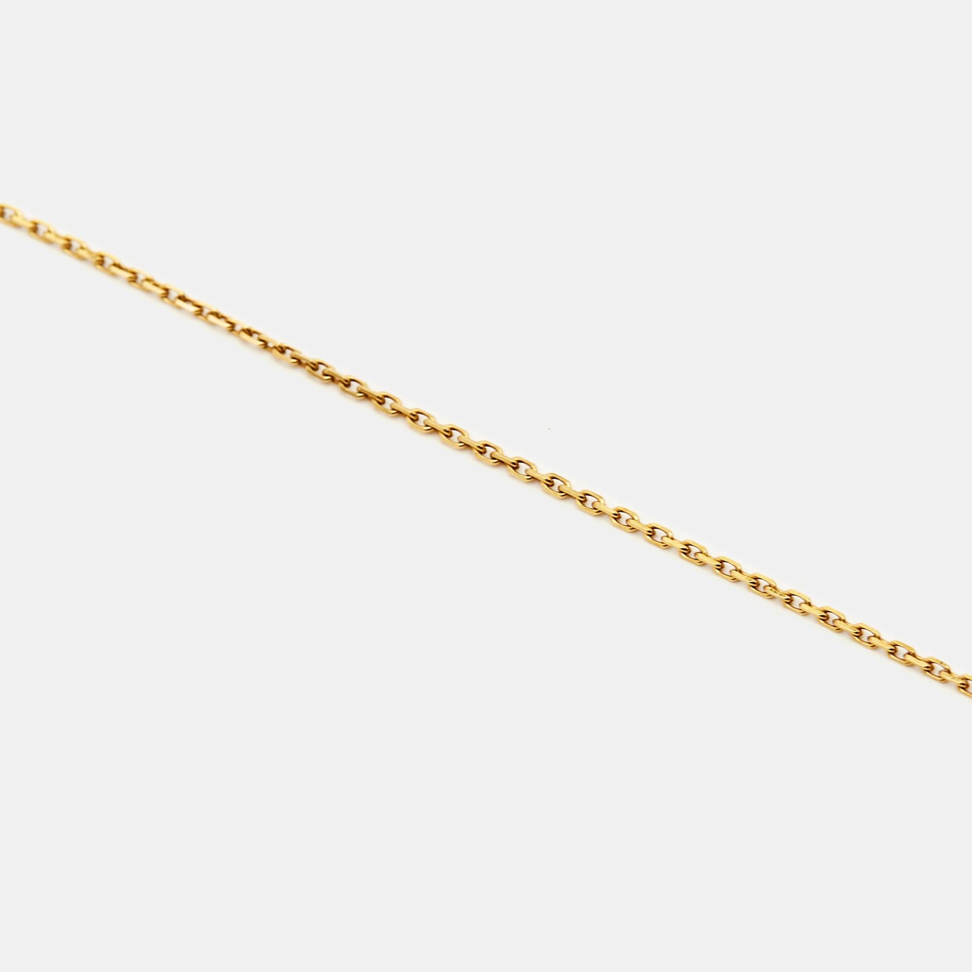 Women's Cartier Amulette De Cartier Mother of Pearl Diamonds 18k Yellow Gold Necklace