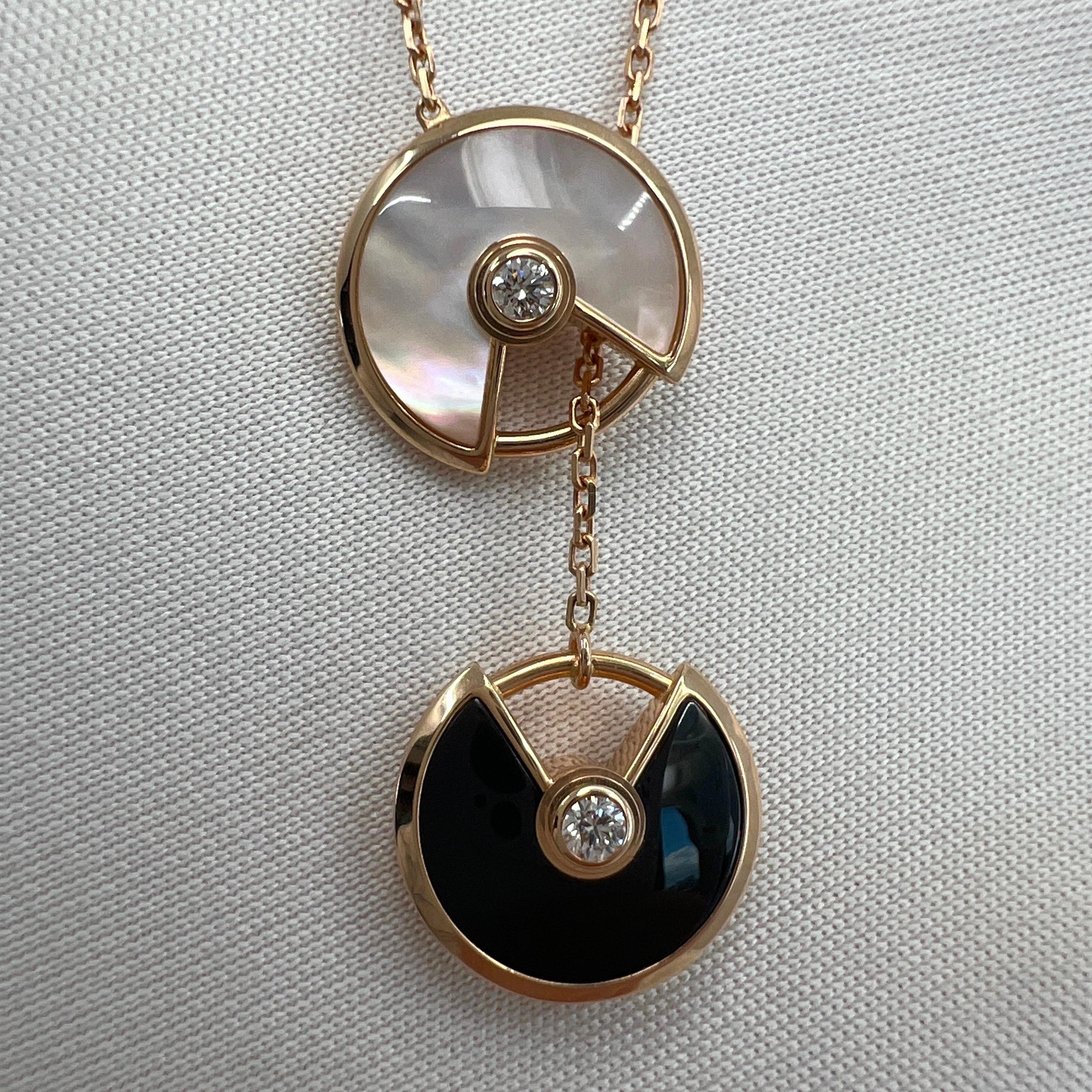 Cartier Amulette de Cartier Mother of Pearl Onyx & Amulet 18k Rose Gold Necklace 2