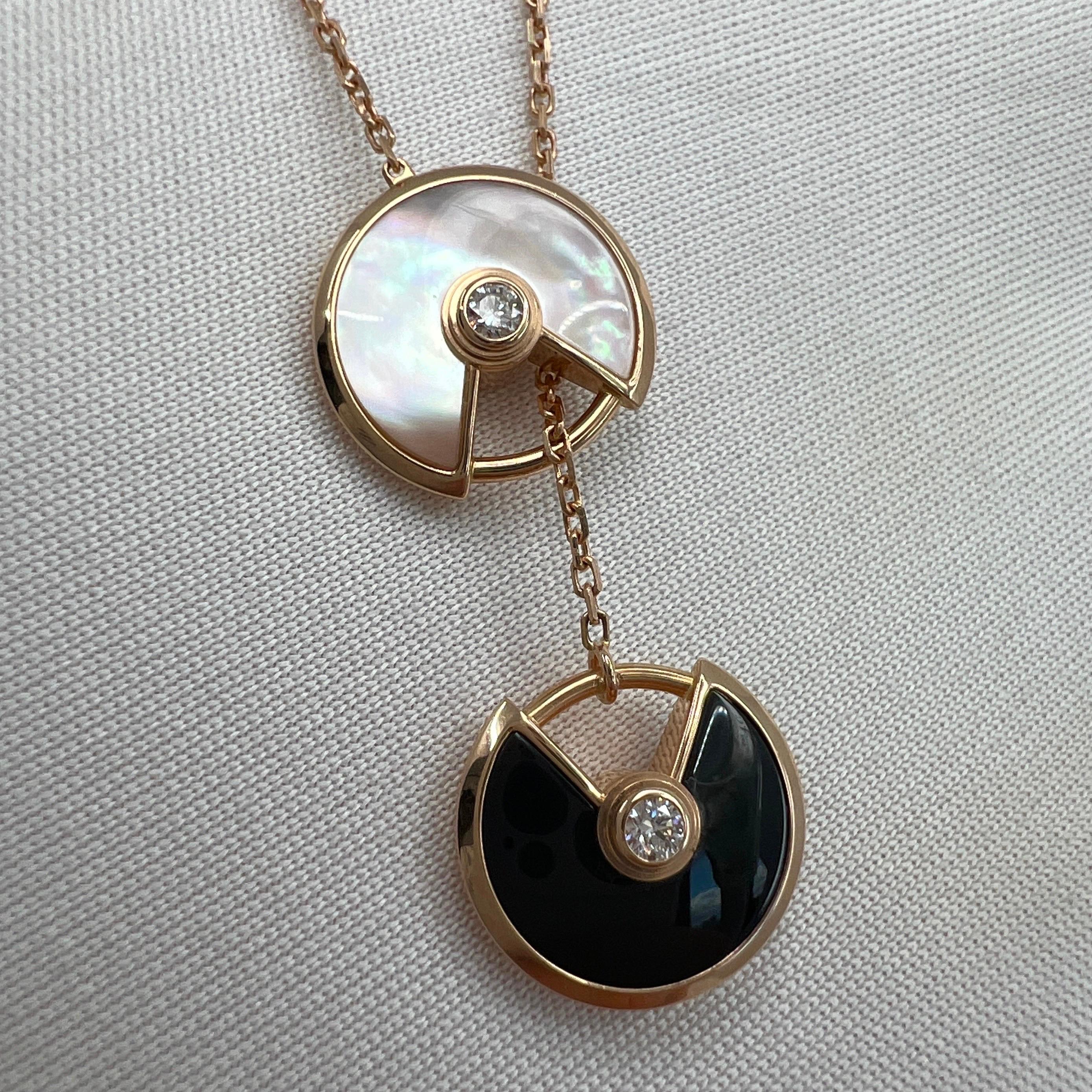 Cartier Amulette de Cartier Mother of Pearl Onyx & Amulet 18k Rose Gold Necklace 3