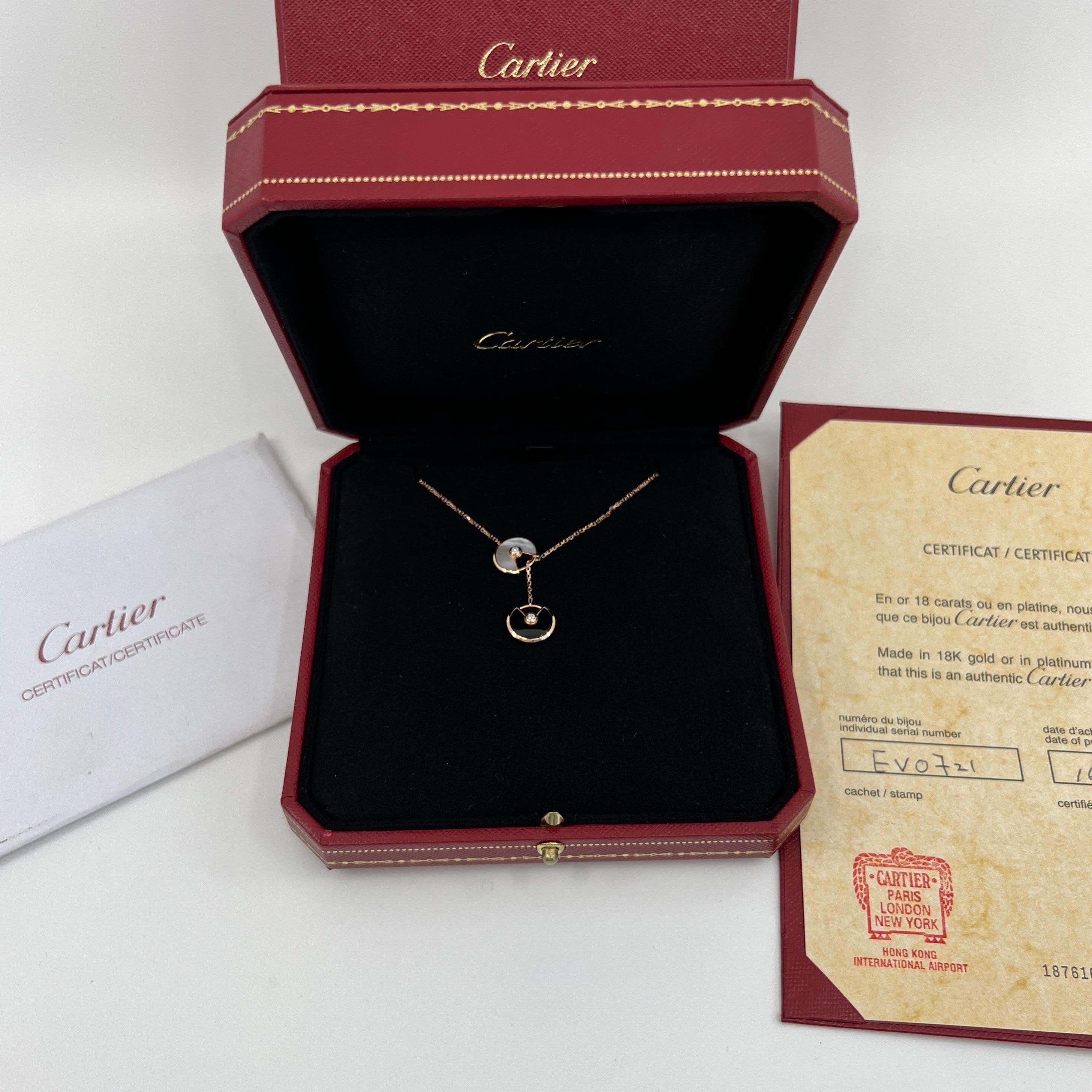 Cartier Amulette de Cartier Mother of Pearl Onyx & Amulet 18k Rose Gold Necklace 1