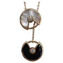 Cartier Amulette de Cartier Perlmutt Onyx &amp; Amulette 18k Roségold Halskette