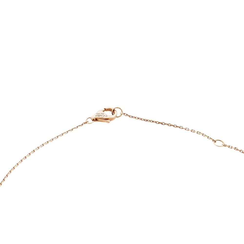 Contemporary Cartier Amulette De Cartier Onyx Diamond 18K Rose Gold Pendant Necklace XS
