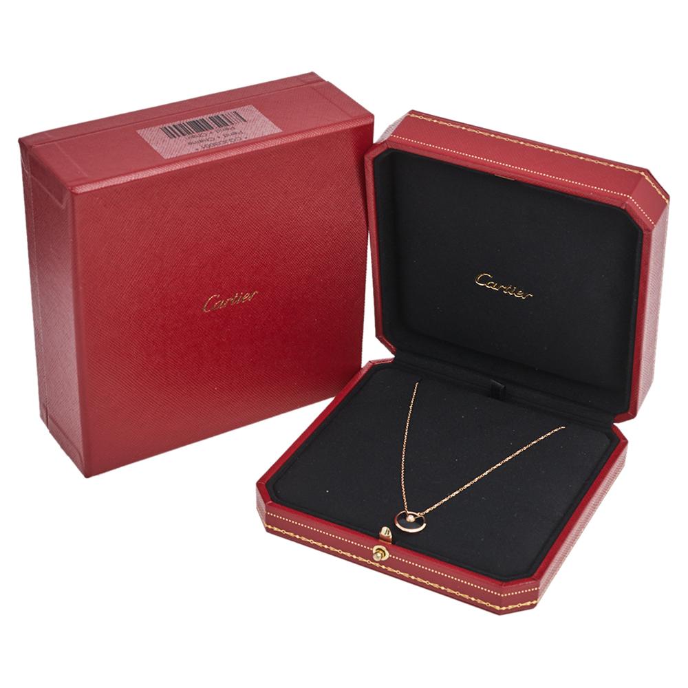 Contemporary Cartier Amulette De Cartier Onyx Diamond 18K Rose Gold Pendant Necklace XS