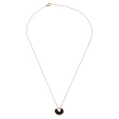 Cartier Amulette De Cartier Onyx Diamond 18K Rose Gold Pendant Necklace XS