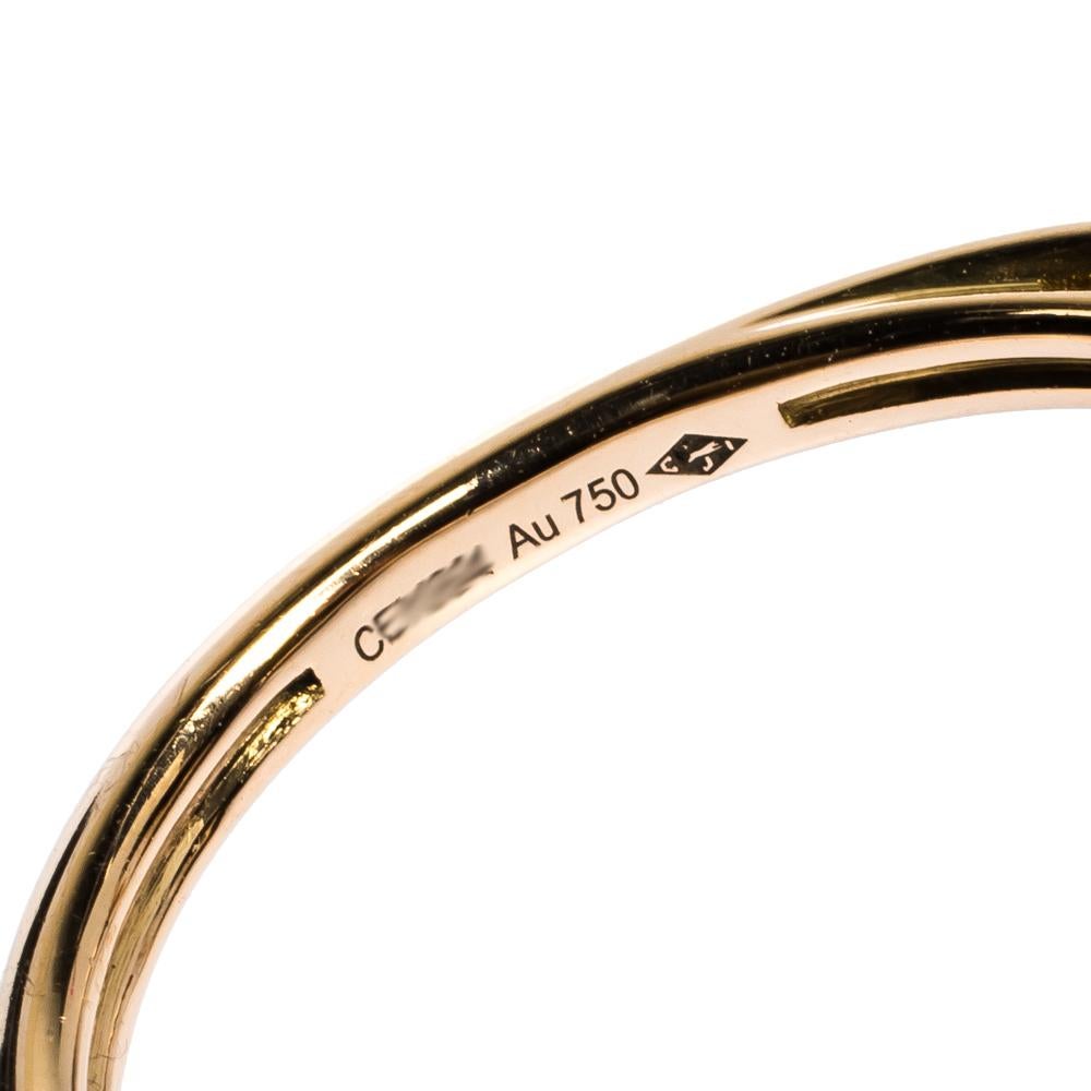 Cartier Amulette de Cartier Onyx Diamond 18K Rose Gold Ring Size 53 In Good Condition In Dubai, Al Qouz 2