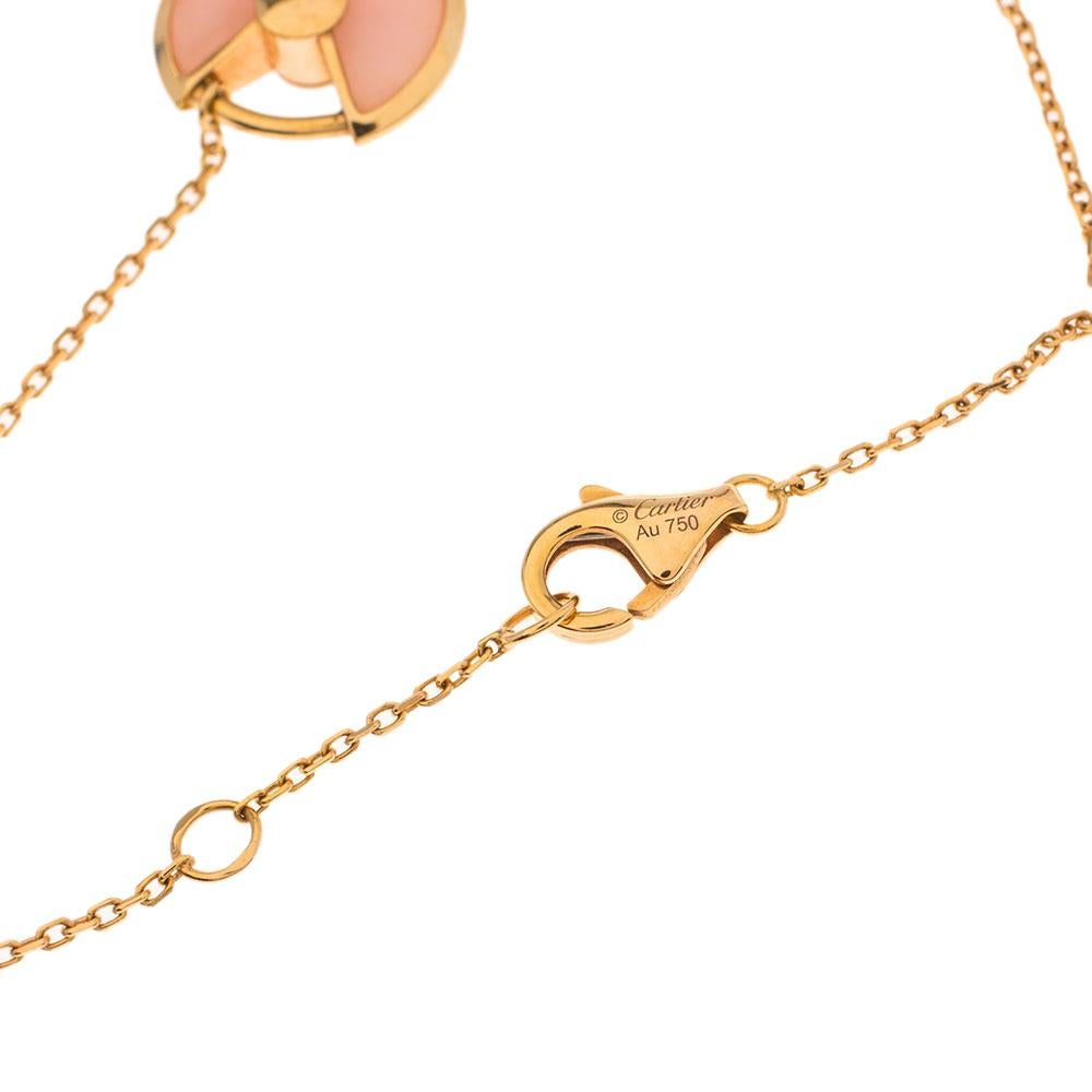 Cartier Amulette de Cartier Opal Diamond 18K Rose Gold Bracelet. In Good Condition In Dubai, Al Qouz 2