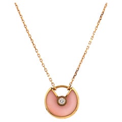 Cartier Amulette de Cartier Pendant Necklace 18k Rose Gold with Pink Opal