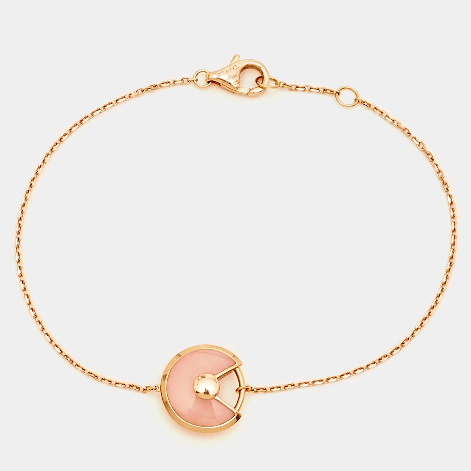  Cartier Bracelet Amulette De Cartier en or rose 18 carats avec opales roses et diamants Pour femmes 