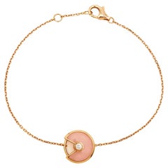 Cartier Amulette De Cartier Pink Opal Diamond 18k Rose Gold Bracelet