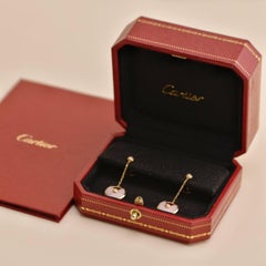 Cartier Amulette de Cartier Pink Opal Diamond 18K Rose Gold Pendent Earrings