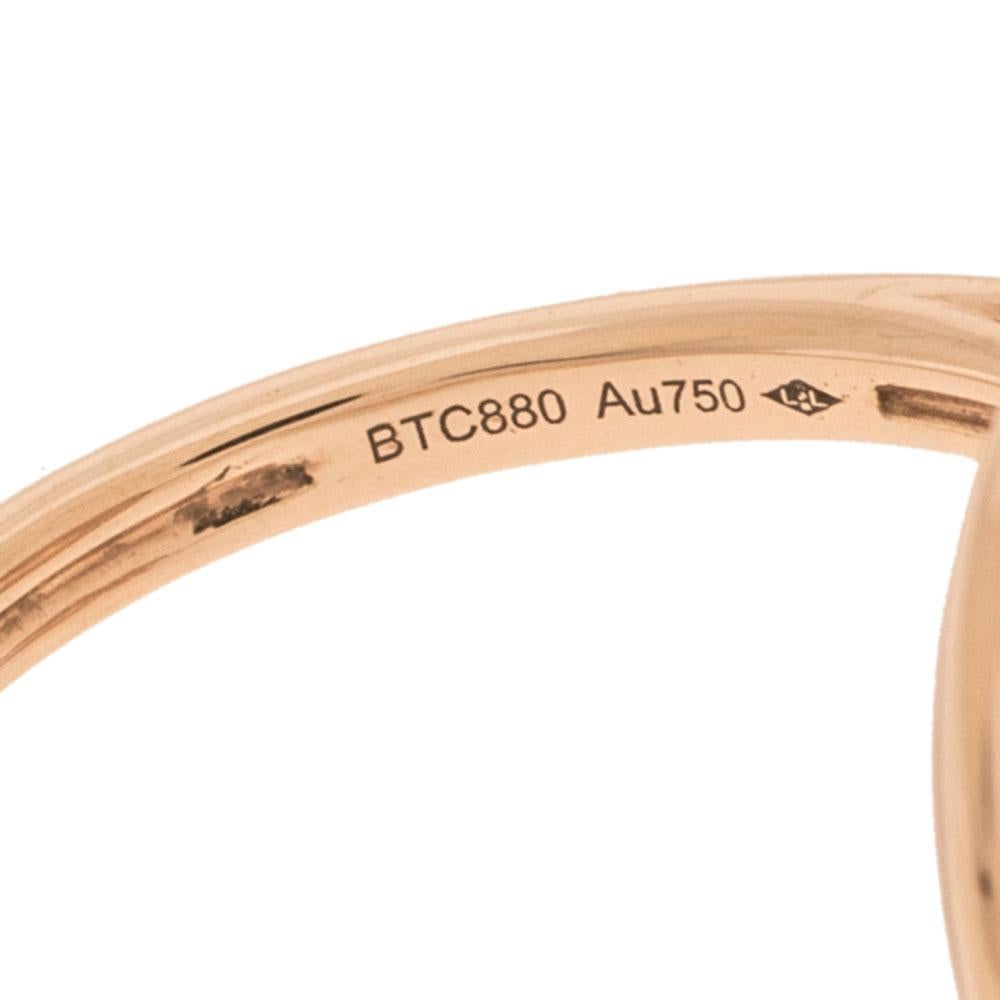 Rose Cut Cartier Amulette de Cartier Pink Opal Diamond 18K Rose Gold Ring Size 48