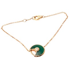 Cartier Amulette Malachite Diamond XS Model Rose Gold Bracelet