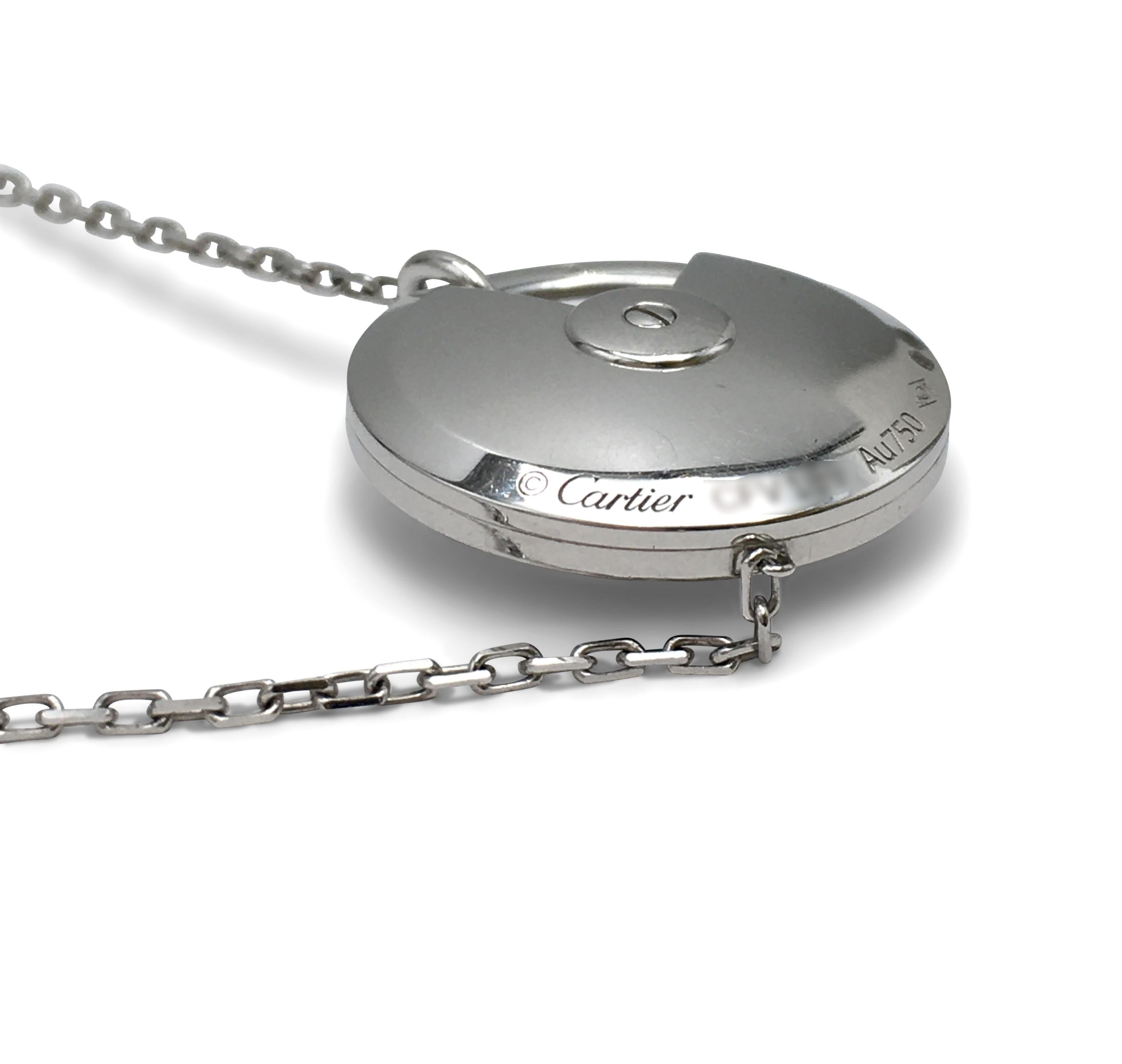 Cartier 'Amulette' White Gold Diamond Lapis and Mother of Pearl Sautoir Necklace In Excellent Condition In New York, NY