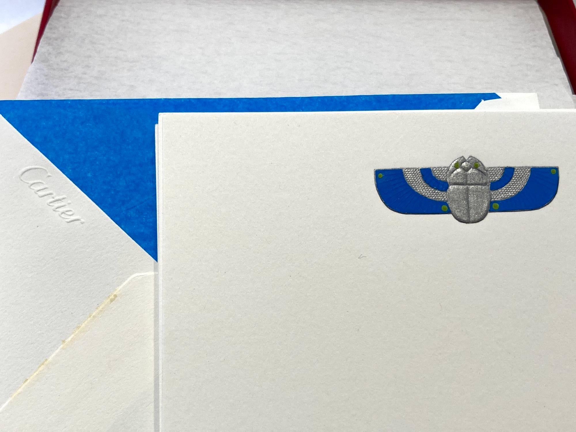 Set de 9 tarjetas y sobres Cartier París con el icónico diseño de joyería faraónico egipcio 