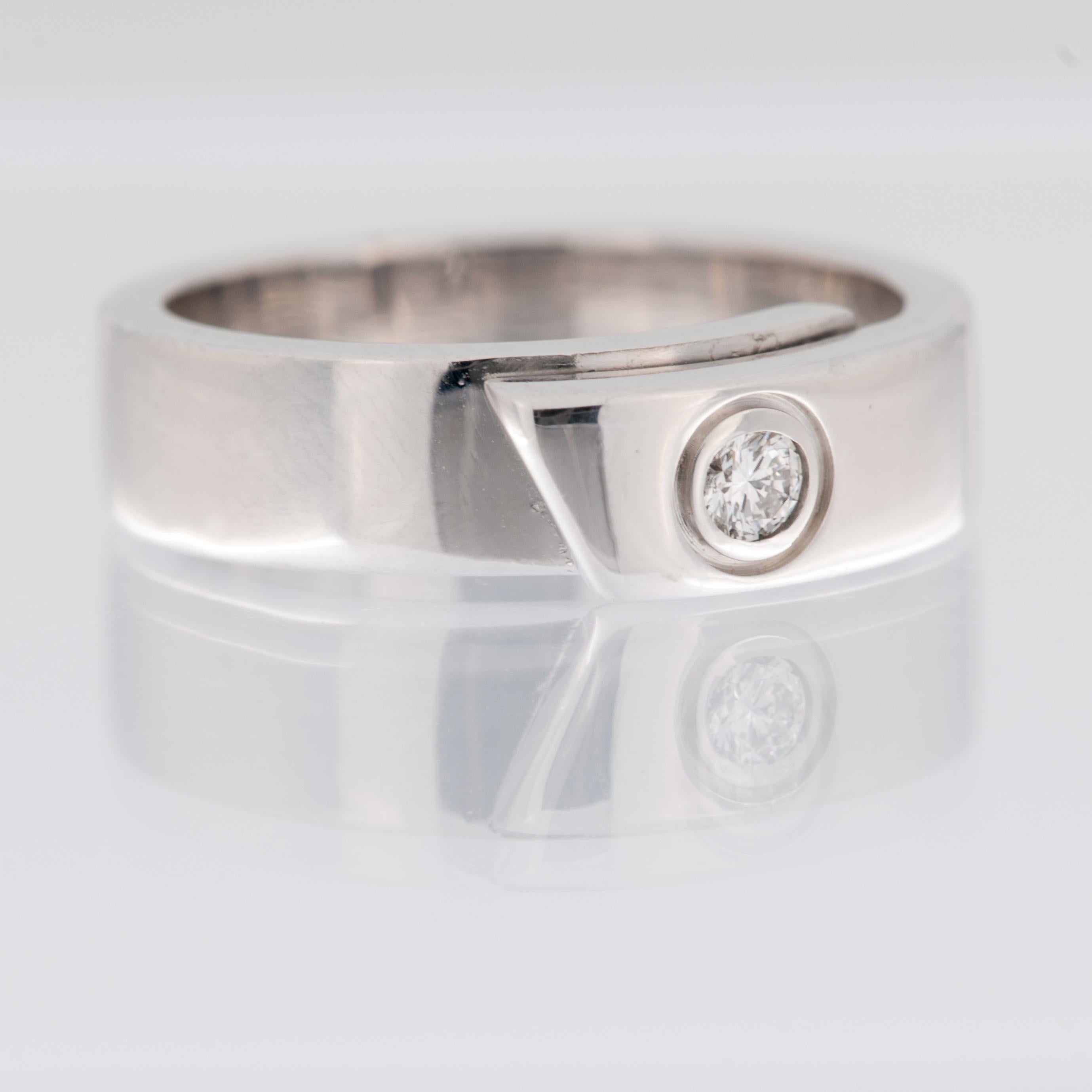 Cartier Anniversary Band Ring 18 karat White Gold with Diamond For Sale 1