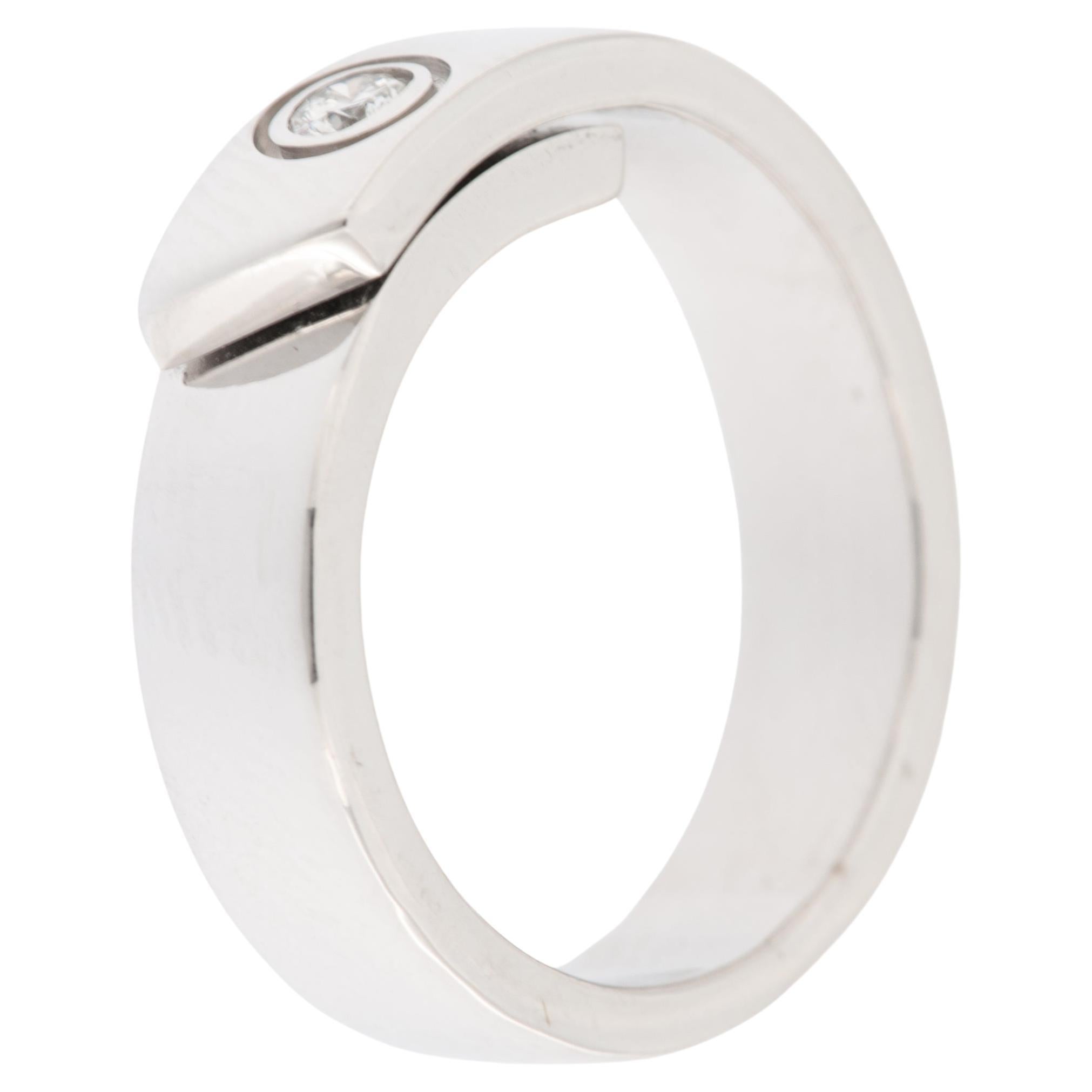 Cartier Anniversary Band Ring 18 karat White Gold with Diamond For Sale
