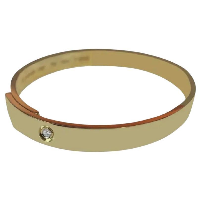 Cartier Anniversary Diamond 18 k Gold Bangle Bracelet size 17 For Sale
