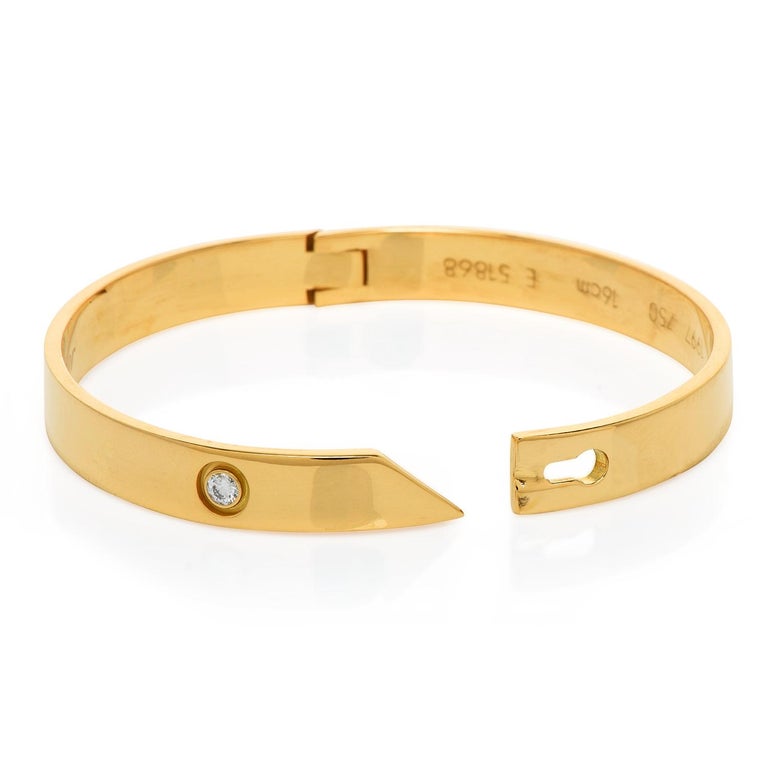 Cartier Anniversary Diamond 18K Gold Bangle Vintage 1997 Bracelet For