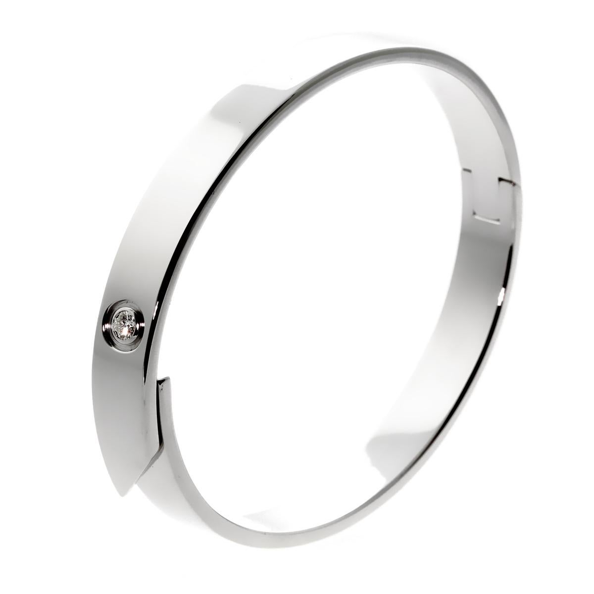 Taille brillant Cartier Bracelet jonc d'anniversaire en or blanc et diamants en vente