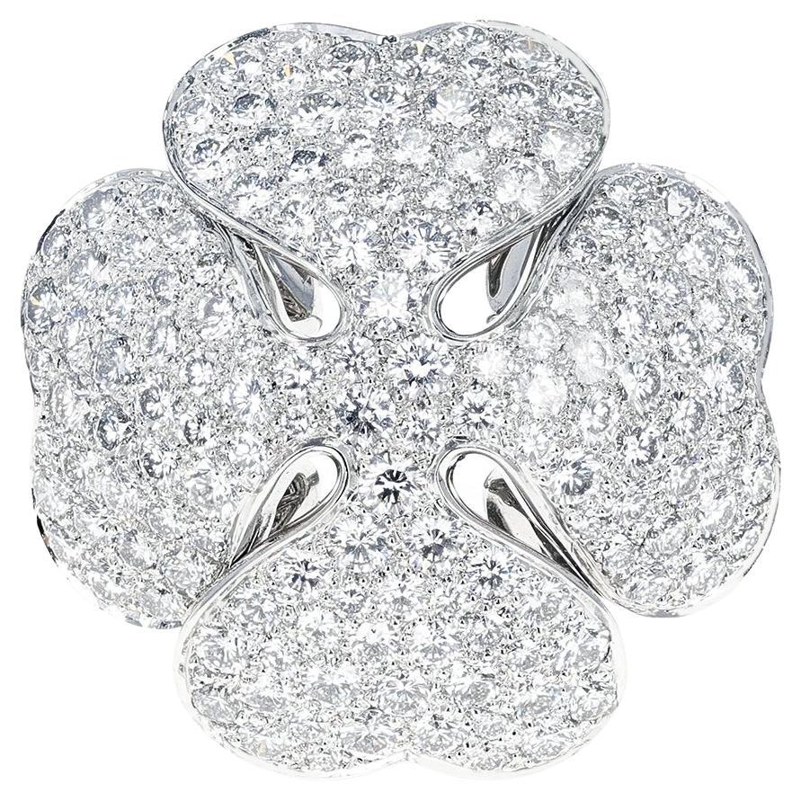 Bague Cartier édition d'anniversaire trèfle en diamants, partie de l'ensemble