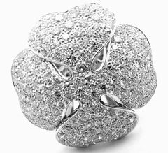 Cartier Anniversary Edition Diamond Pave Clover White Gold Cocktail Ring