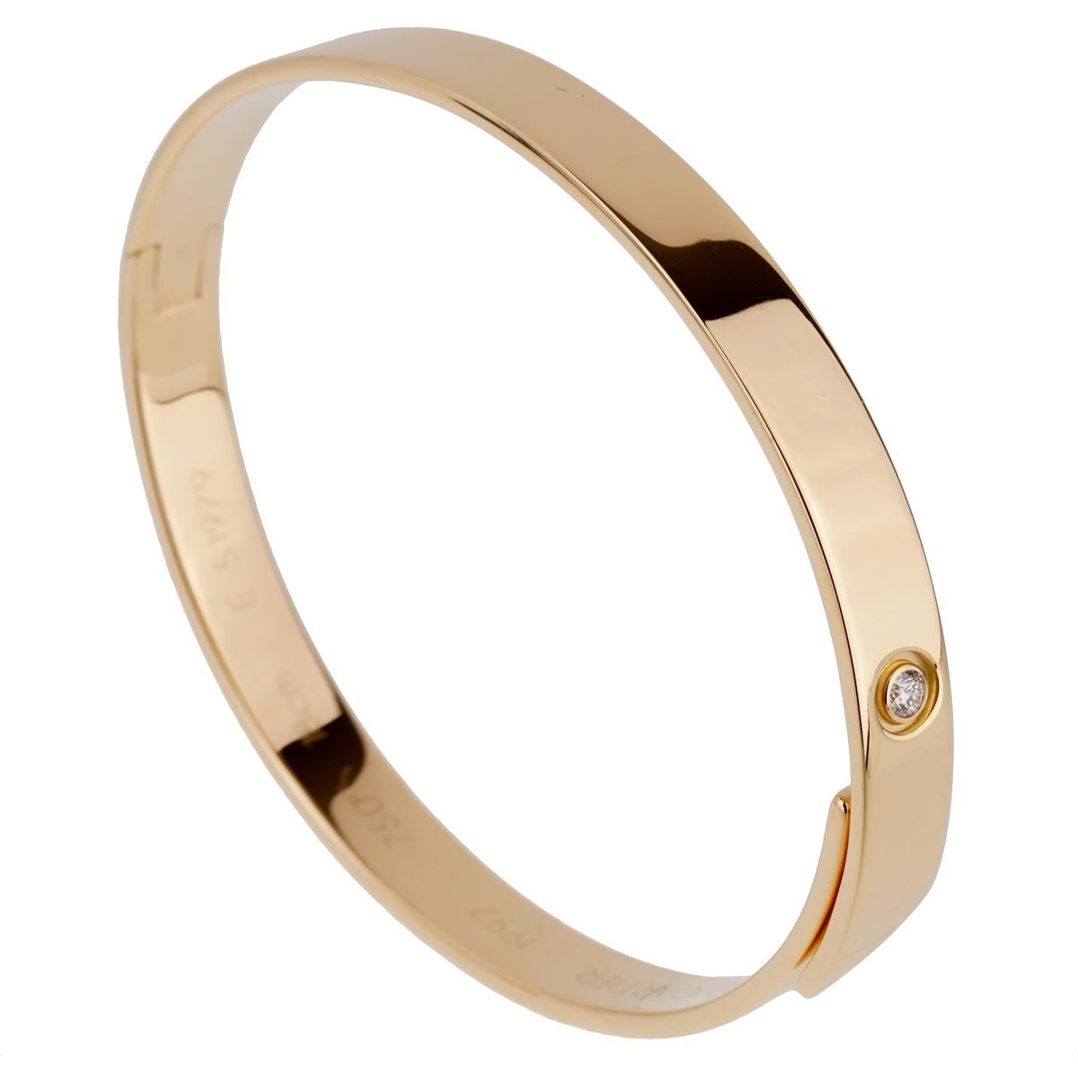 Cartier Anniversary Yellow Gold Diamond Bangle Bracelet In Excellent Condition In Feasterville, PA