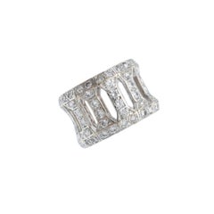 Cartier "Anthalia" Diamond Ring In 18k White Gold.