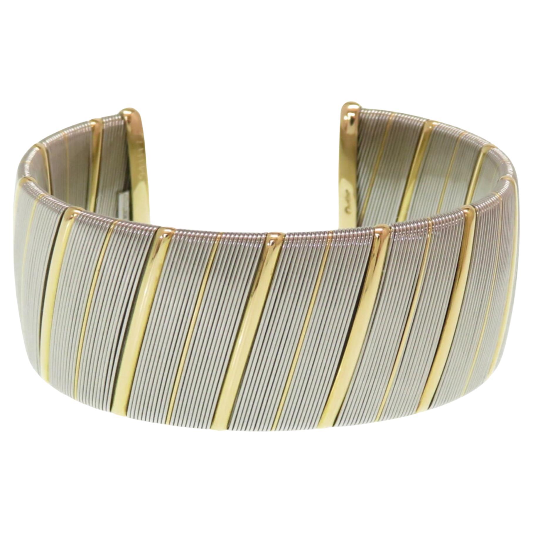 Cartier Antique Bangle in 18K Gold, Silver and Stainless Steel For Sale