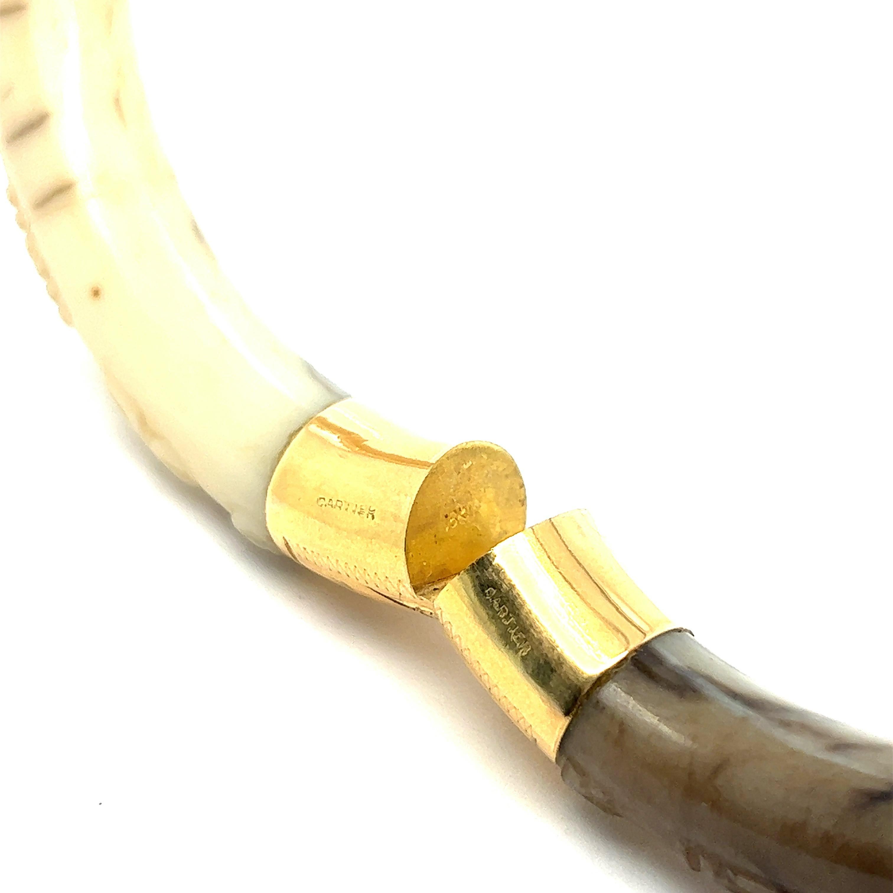 Cartier Antique Gold Jade Bangle Bracelet In Excellent Condition For Sale In New York, NY
