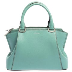 Cartier Aqua Green Leather Mini C de Cartier Satchel