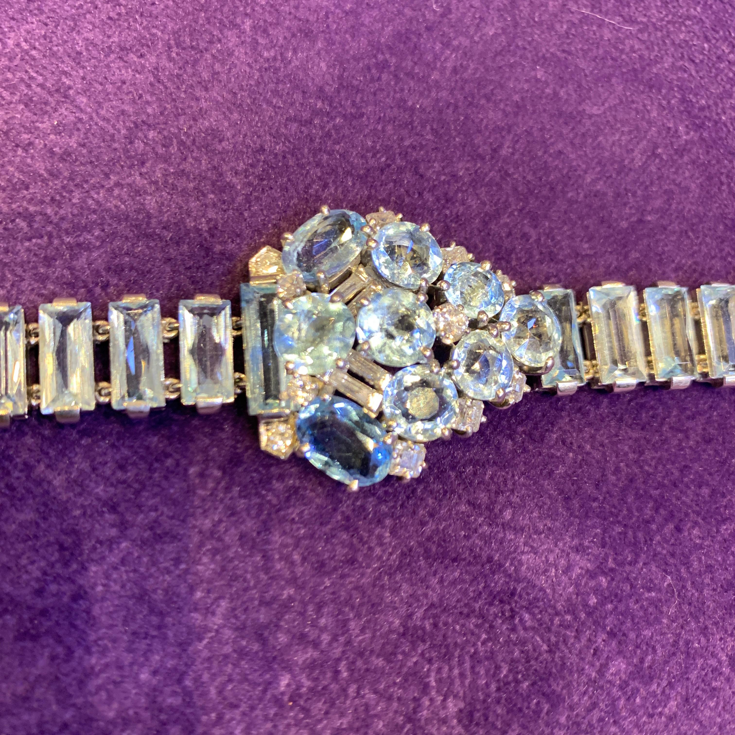 Cartier Aquamarine and Diamond Bracelet For Sale 6
