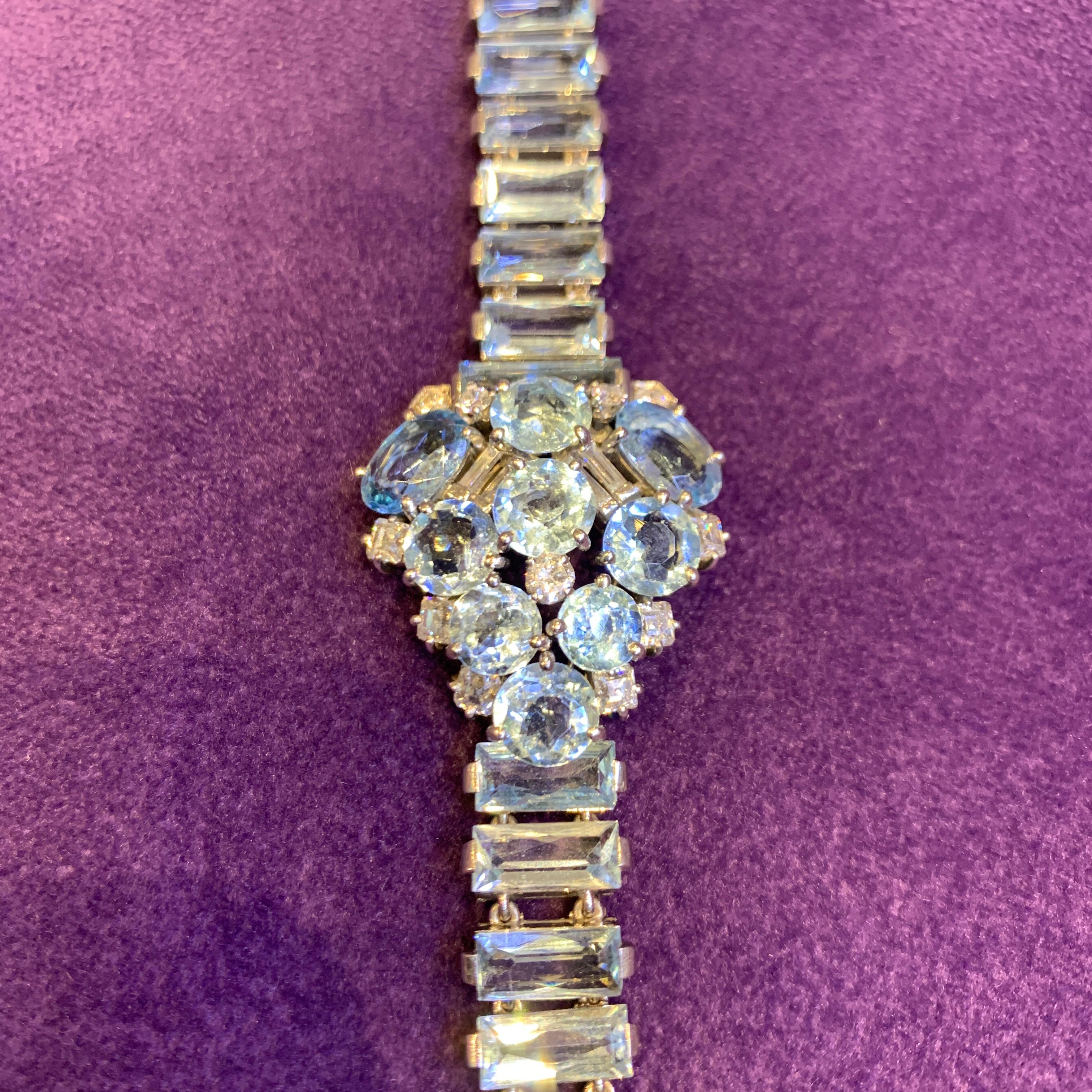 Cartier Aquamarine and Diamond Bracelet For Sale 7
