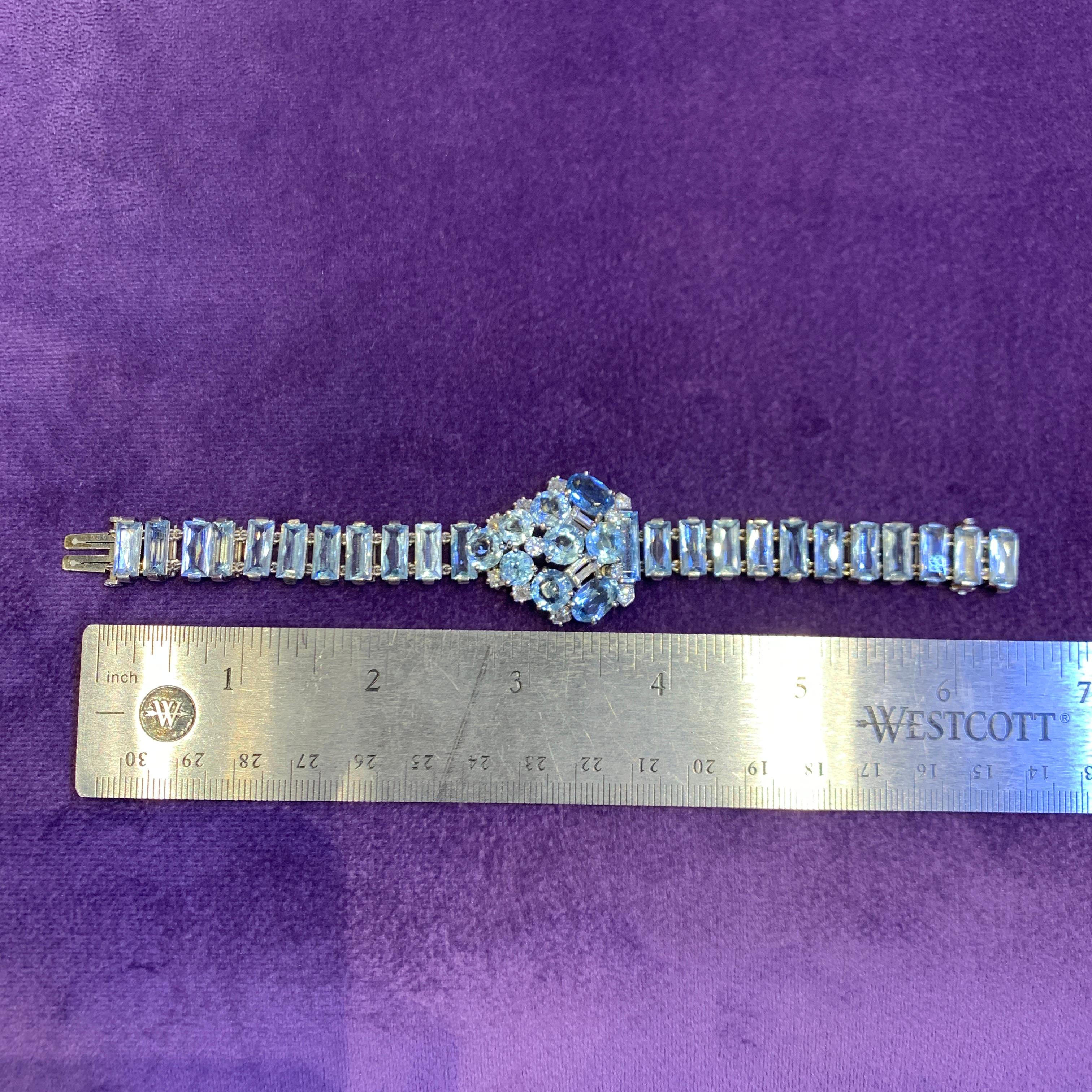 Cartier Aquamarine and Diamond Bracelet For Sale 10