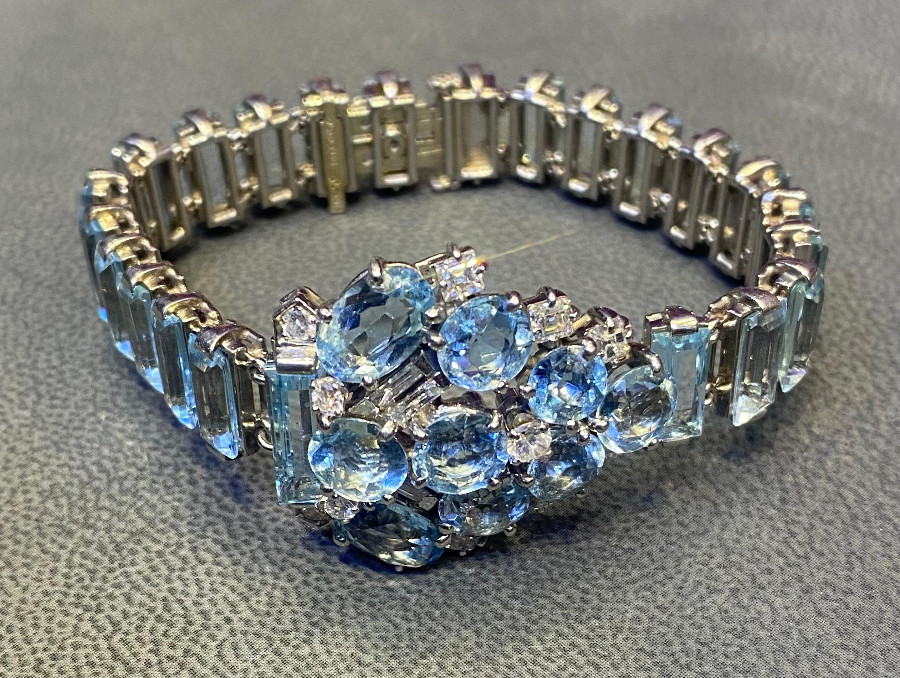 Cartier Aquamarine and Diamond Bracelet For Sale 2