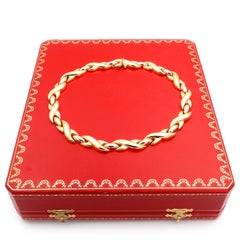 Cartier Arabesque Two Tone Gold Collier Necklace in 18K Rose and White Gold
