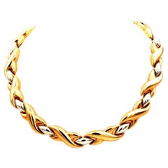 Cartier Arabesque Two Tone Gold Collier Necklace in 18K Rose and White Gold