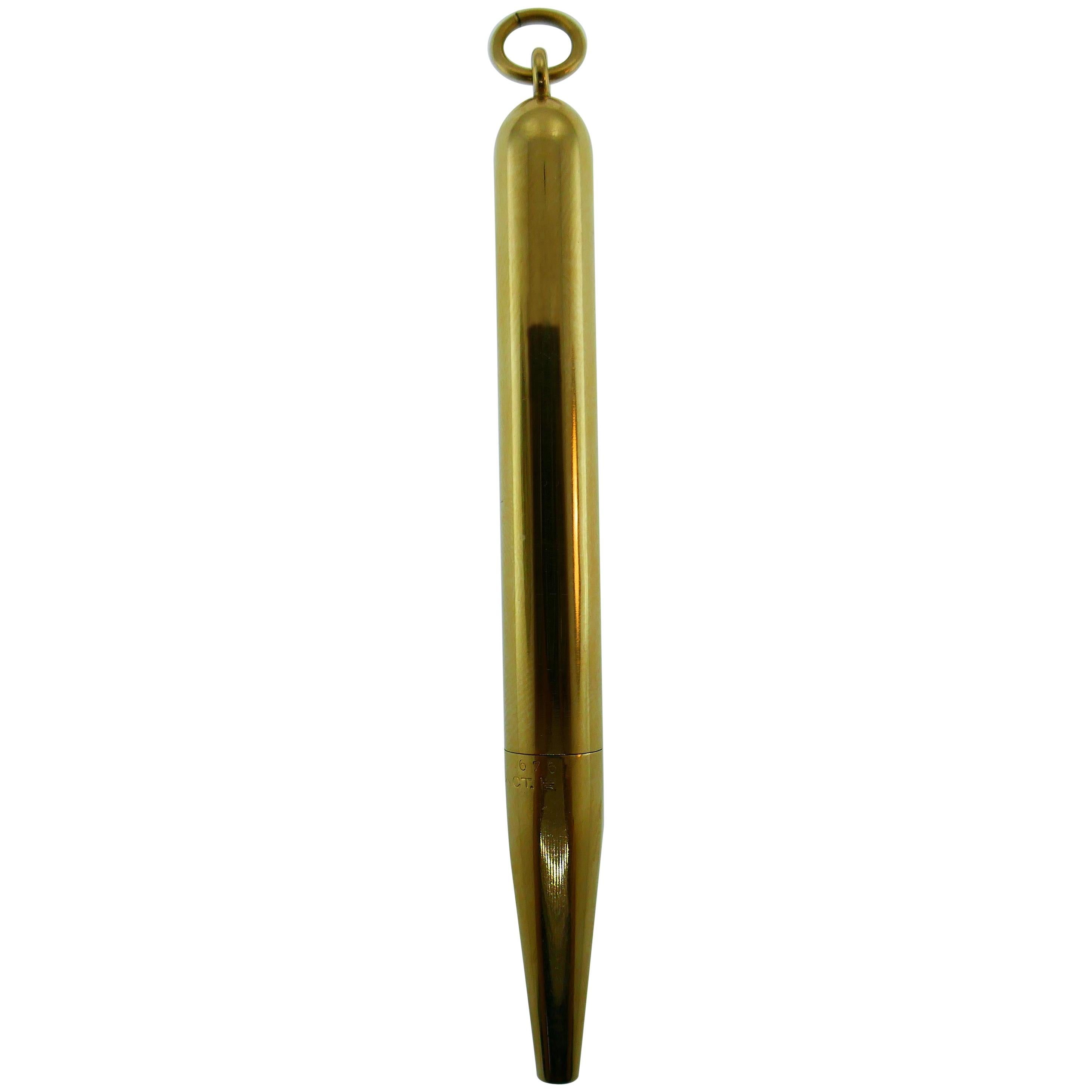 Cartier Art Deco 14 Karat Yellow Gold Pencil Pendant, circa 1930s