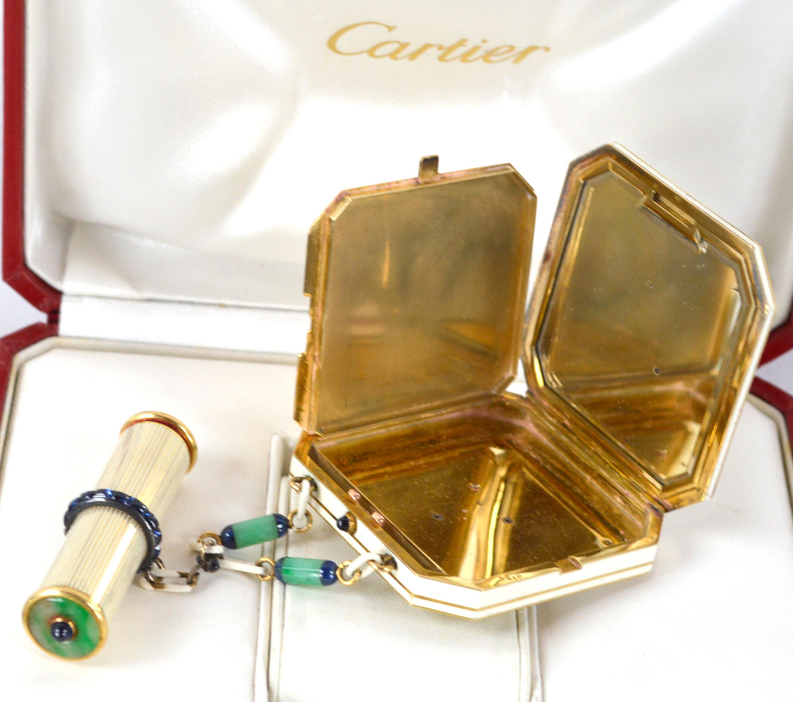 Cartier Art Deco, Pulver aus 18 Karat Gelbgold, Lippenstift, 4,365 Teile, selten, Paris im Angebot 6