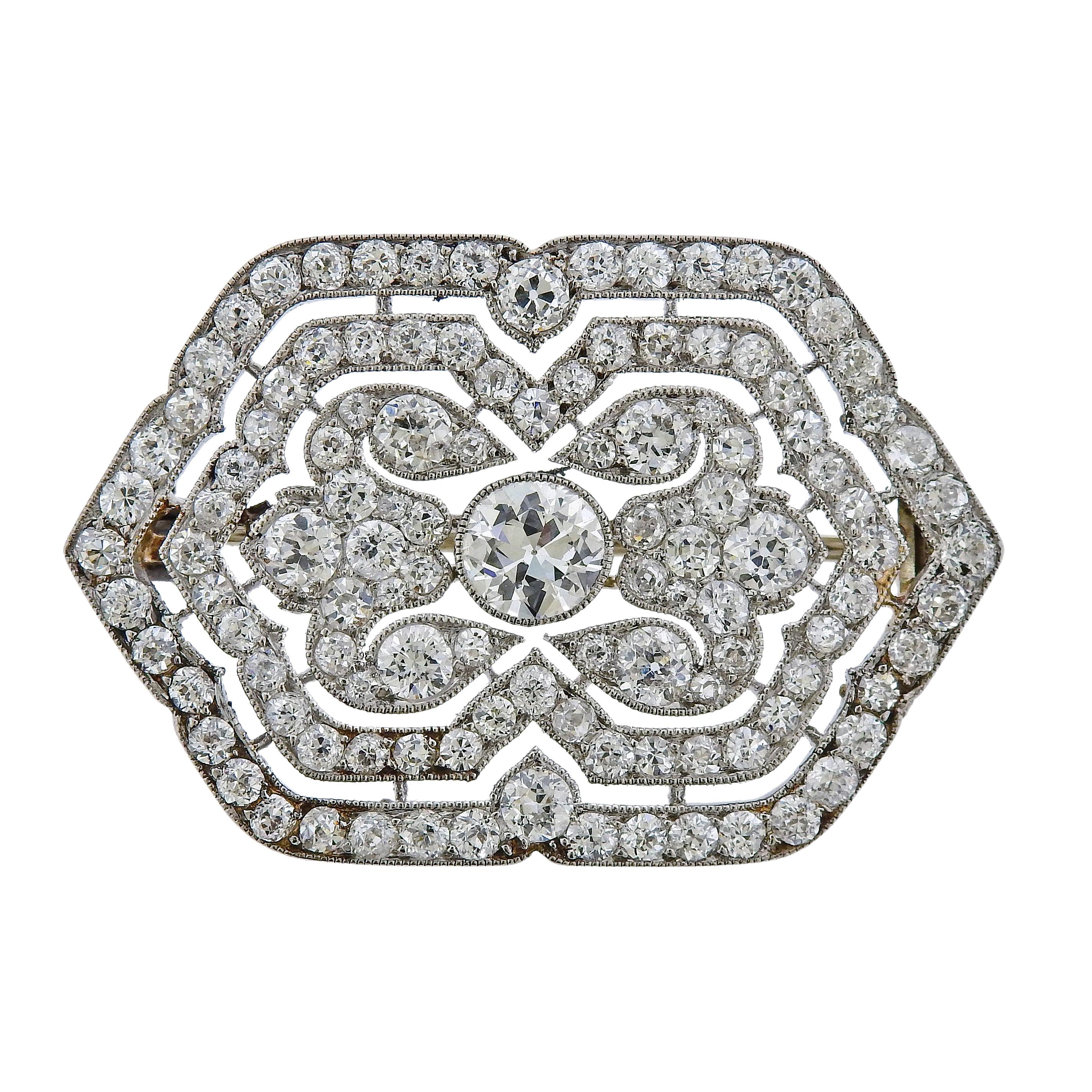 Cartier Art Deco 1920s Diamond Platinum Brooch