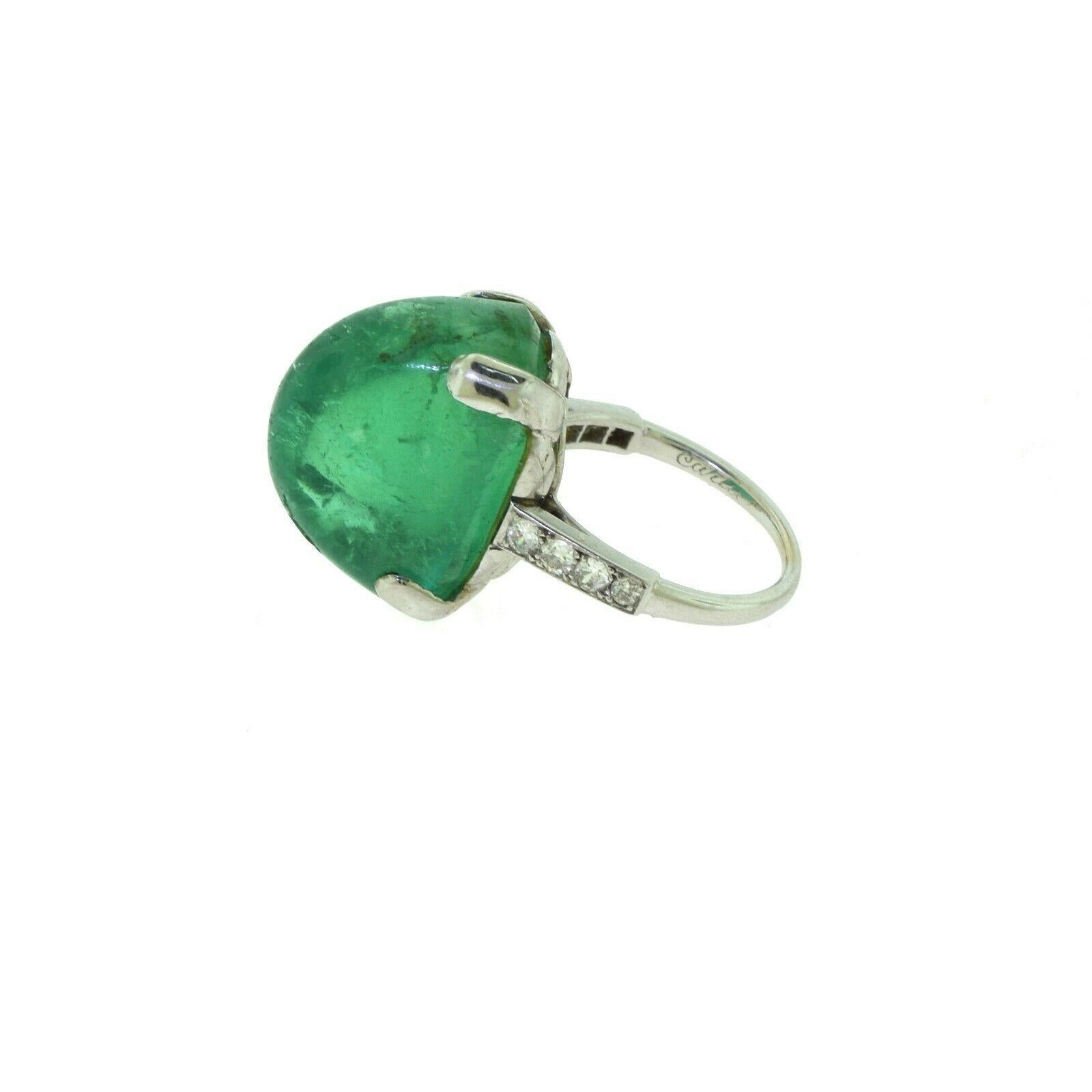 cartier emerald cabochon ring