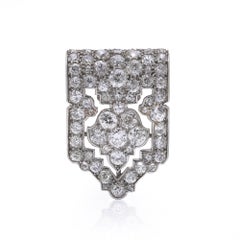 Cartier Art Deco 1920s Platinum Diamond Brooch