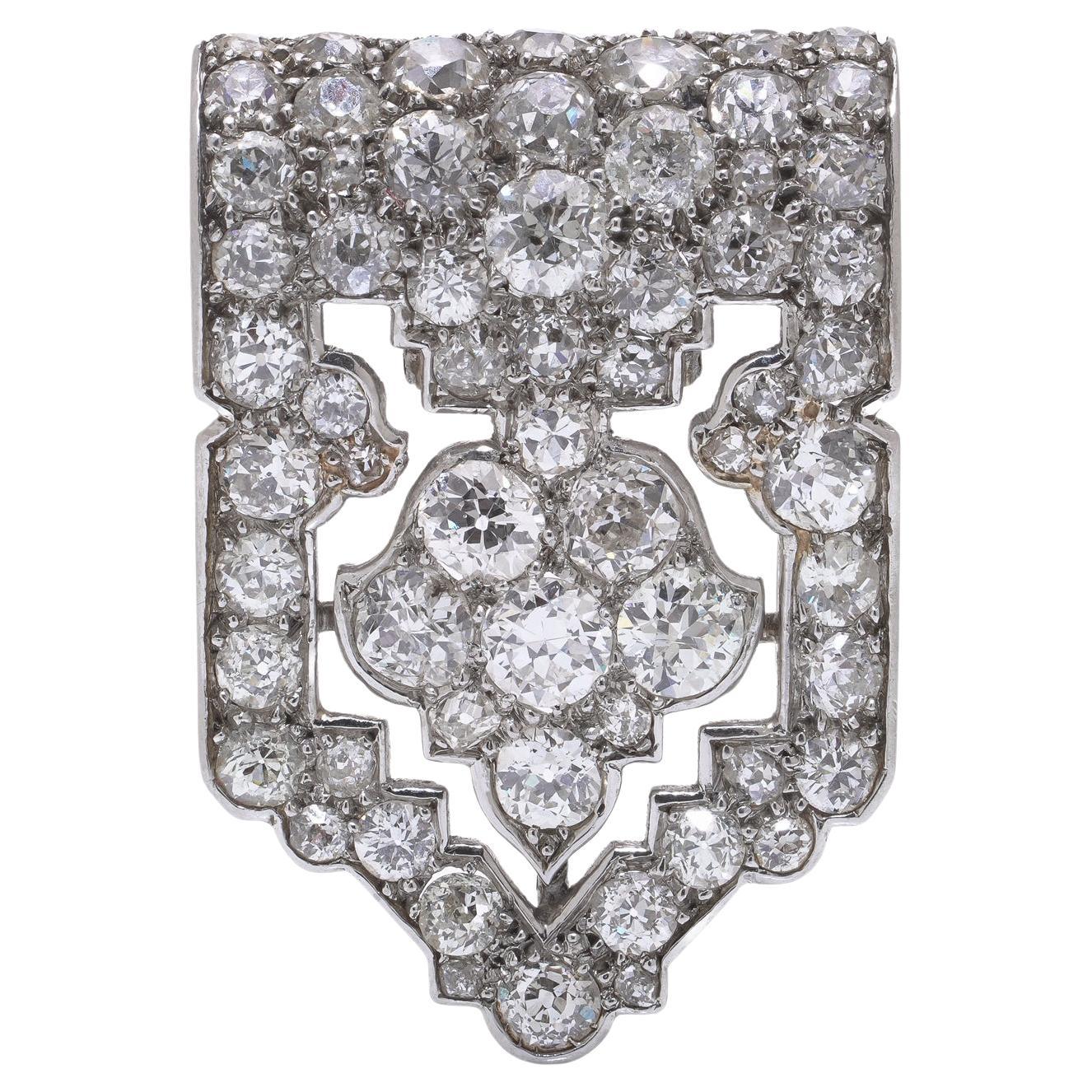 Broche Cartier Art Déco Años 20 Platino Diamantes