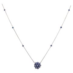 CARTIER Art-Deco 1938 Certified Necklace In Platinum With Diamonds & Sapphires