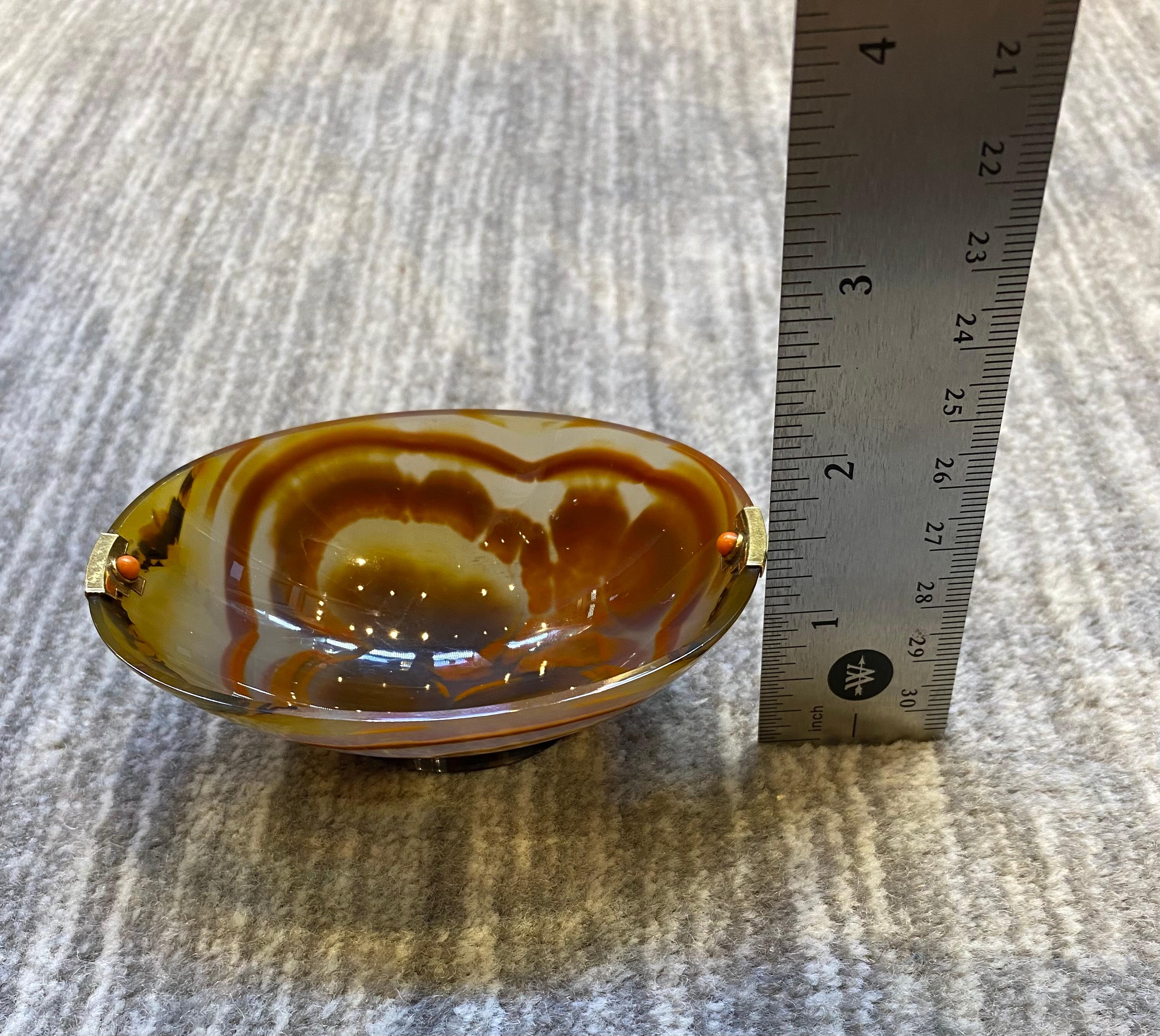 Cartier Art Deco Agate and Coral Bowl 2