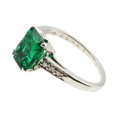 Cartier Art Deco AGL-zertifizierter Platin-Diamantring