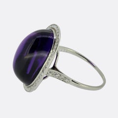 Cartier Art Deco Amethyst and Diamond Cluster Ring